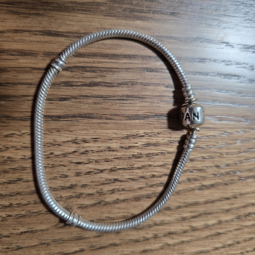 Pandora 8" Long Sterling Silver Bracelet For Charms